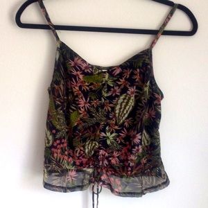 Black Floral Cami Top